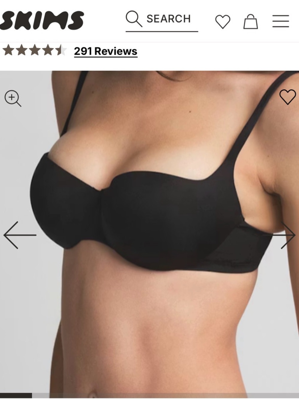 SKIMS Ultimate Push Up Balconette Bra in Onyx 40DDD